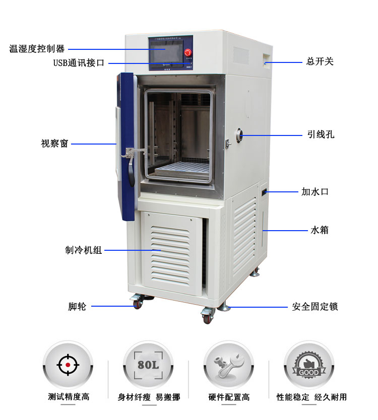 80L小型高低温试验箱结构图