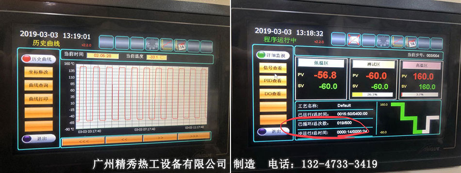 温度冲击试验箱历史曲线图